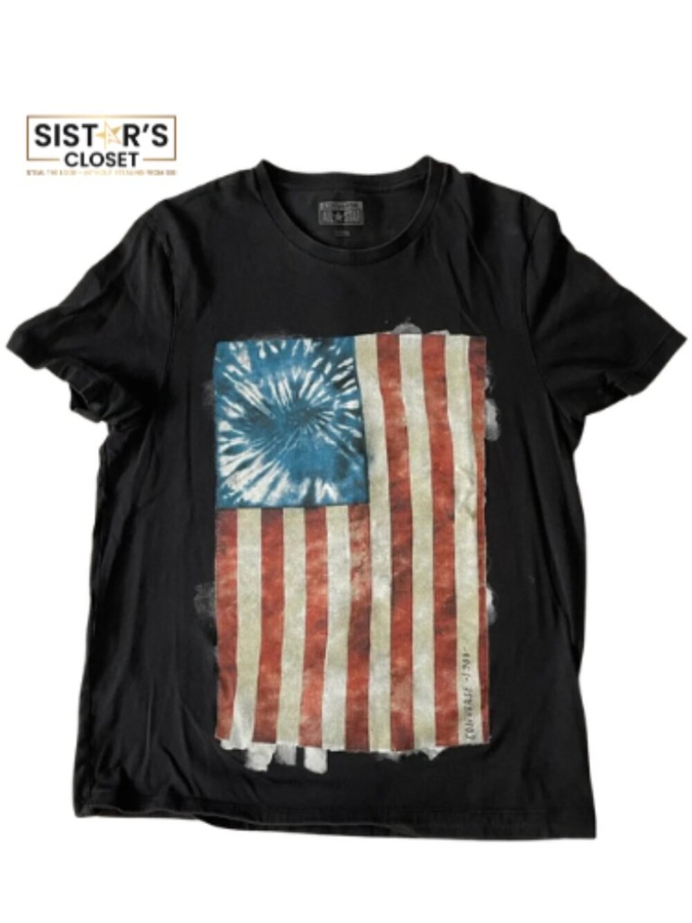 Converse All Star Black 1908 Flag Graphic T-Shirt Large